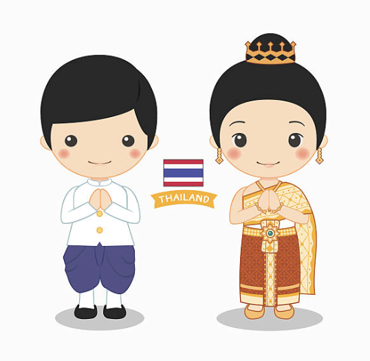 Thai couple in traditional attire